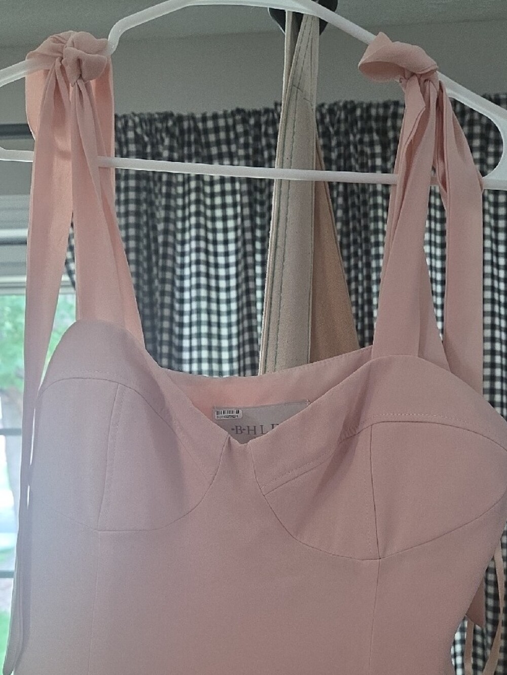 BHLDN /Anthropolgie Blush Pink Maxi Dress with Tie Straps - Picture 4 of 8